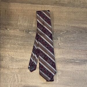 Classic Paisley Tie - Burgundy and Gray